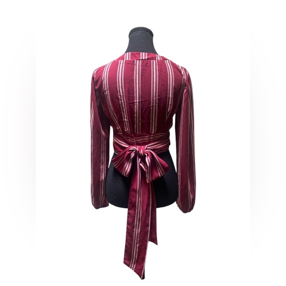 Forever 21 Burgundy Striped Top M GUC - Picture 1 of 4